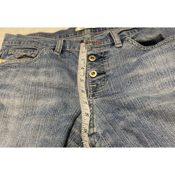 Moch-NY Jeans Womens 29x31 Light Acid Wash Raw Hem Button Up Cowgirl 90s Jeans - Picture 12 of 15